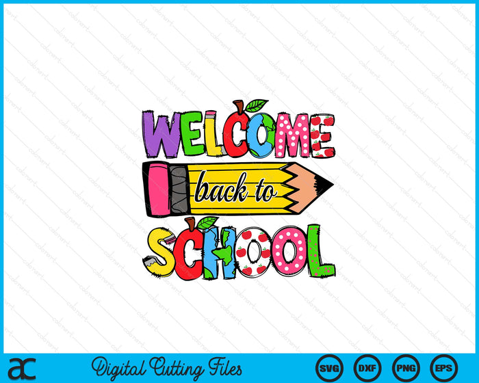 Welcome Back To School Retro Teacher SVG PNG Digital Printable Files