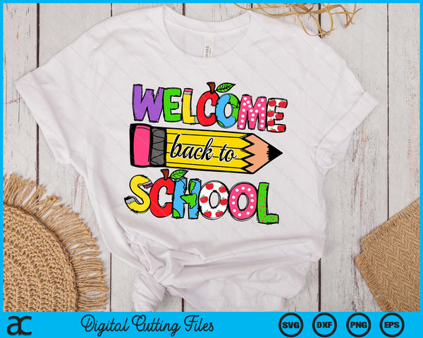 Welcome Back To School Retro Teacher SVG PNG Digital Printable Files