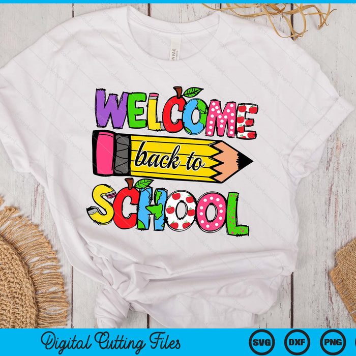 Welcome Back To School Retro Teacher SVG PNG Digital Printable Files