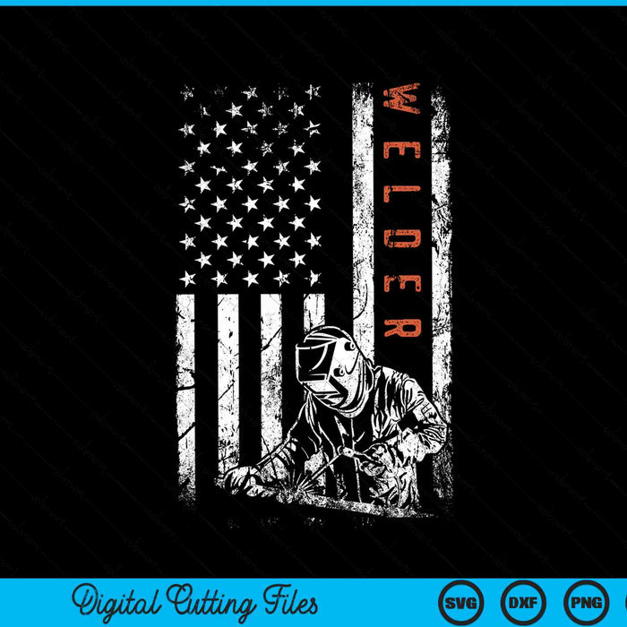 Soldador Vintage USA Bandera Americana Soldadura SVG PNG Archivo de Corte Digital