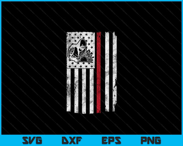 Welder Vintage USA American Flag Patriotic Welding SVG PNG Digital Cutting Files