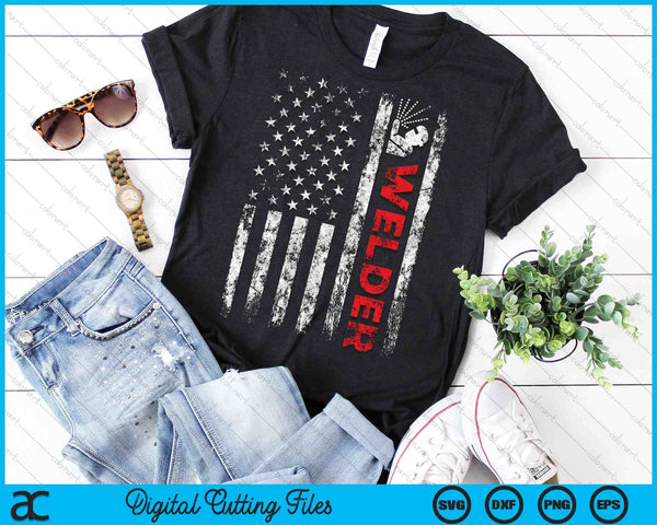 Soldador Bandera Americana Soldadura SVG PNG Archivo de Corte Digital - on a t-shirt