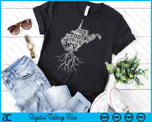 West Virginia Home Roots State Map SVG PNG Digital Cutting Files - on a t-shirt