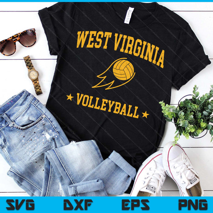 West Virginia Volleyball Vintage Gameday Retro Volleyball Lover SVG PNG Digital Printable Files