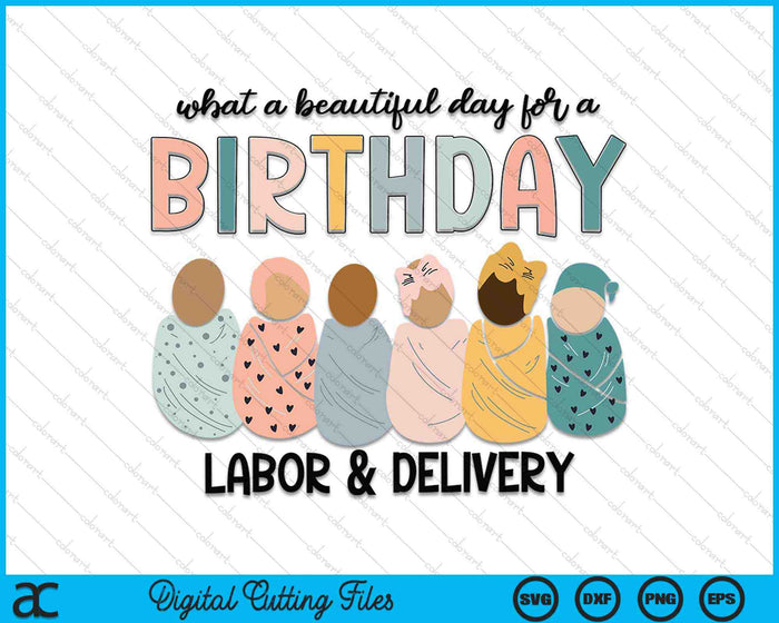 What A Beautiful Day For A Birthday Labor And Delivery SVG PNG Digital Cutting Files