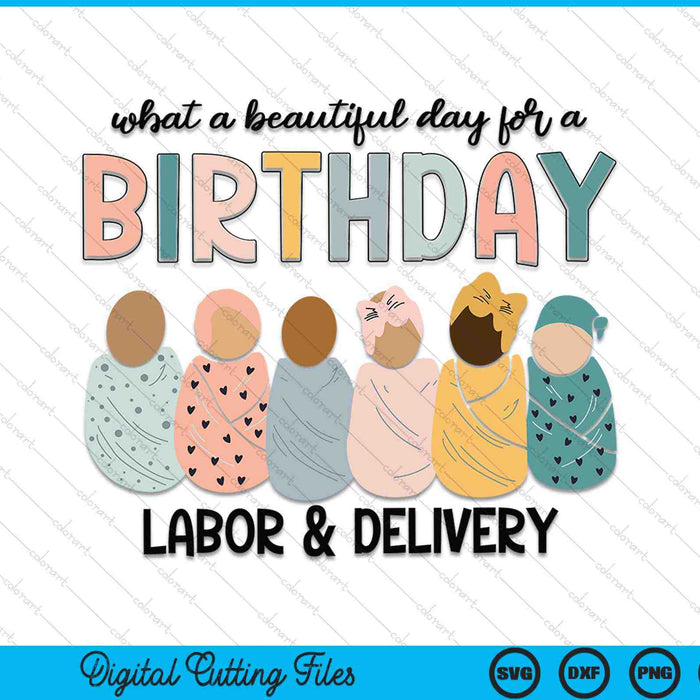 What A Beautiful Day For A Birthday Labor And Delivery SVG PNG Digital Cutting Files