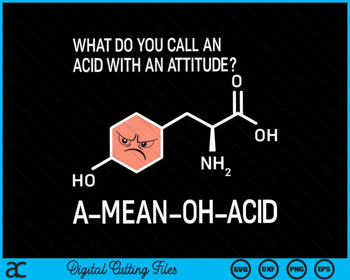What Do You Call An Acid With An Attitude Humor Nerdy SVG PNG Digital Cutting Files