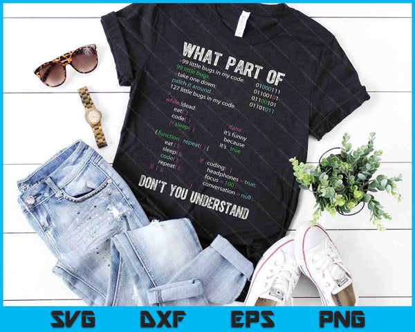 What Part Of Don't You Understand Computer Science Lovers SVG PNG Digital Cutting Files