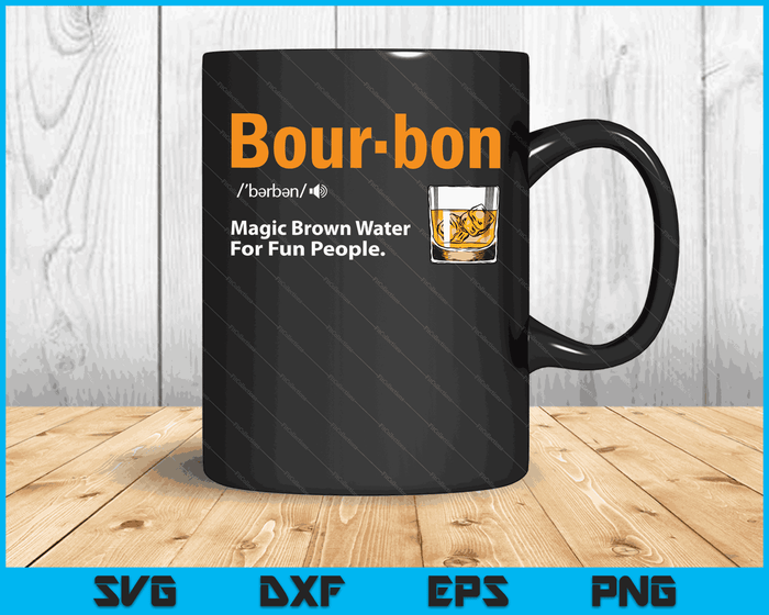 Whiskey Bourbon definitie Magic Brown Water Kentucky SVG PNG digitale afdrukbare bestanden