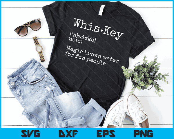 Whisky definitie magisch bruin water voor leuke mensen SVG PNG digitale afdrukbare bestanden