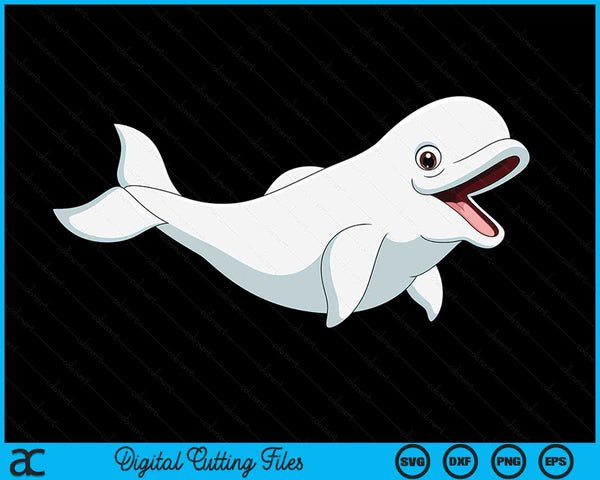 Witte Baby Beluga Whale SVG PNG digitale afdrukbare bestanden