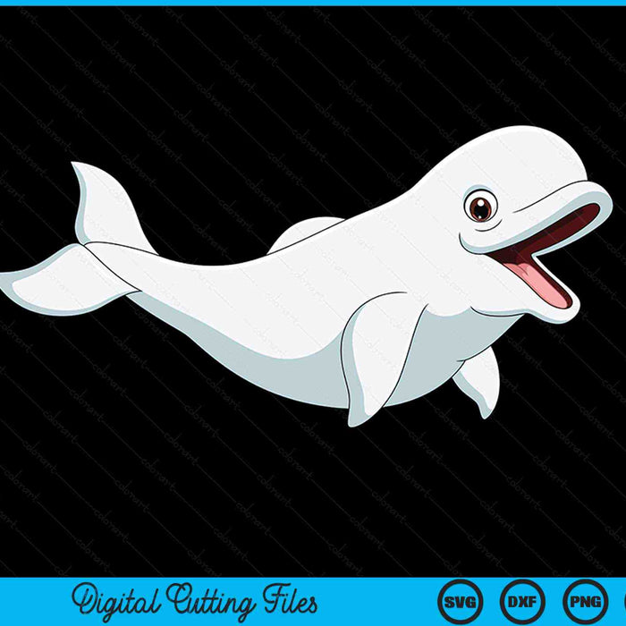 White Baby Beluga Whale SVG PNG Digital Printable Files