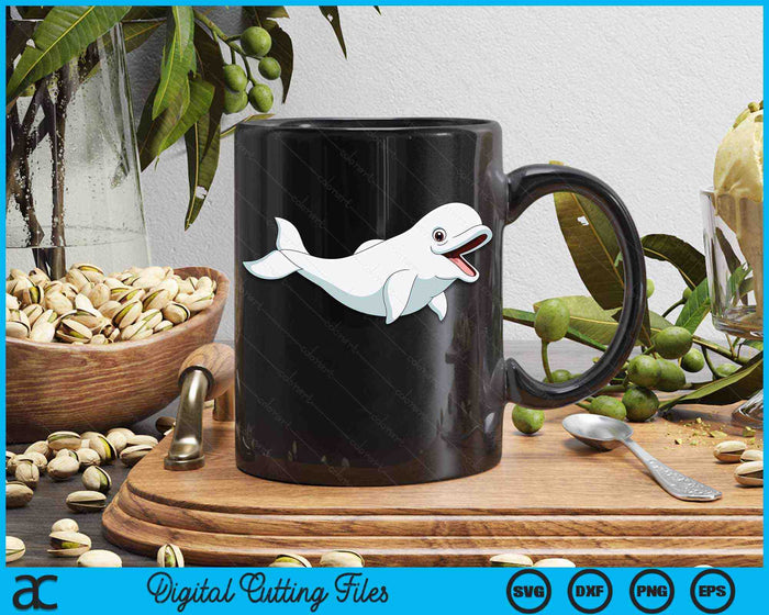 White Baby Beluga Whale SVG PNG Digital Printable Files