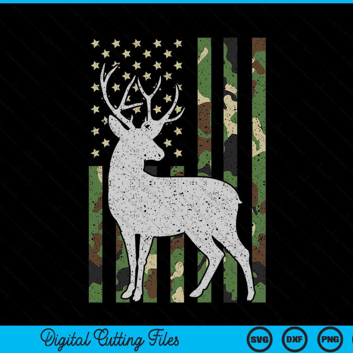 Whitetail Buck Deer Hunting American Camouflage USA Flag SVG PNG Digital Printable Files