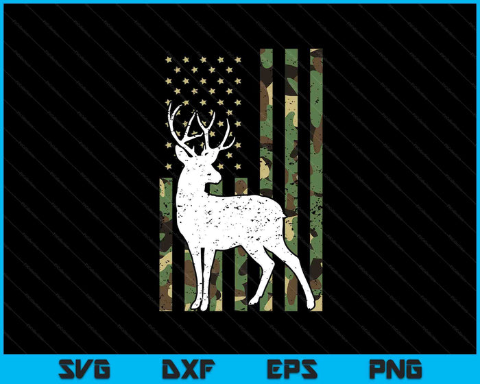 Whitetail Buck Deer Hunting American Camouflage Usa Flag SVG PNG Digital Printable Files