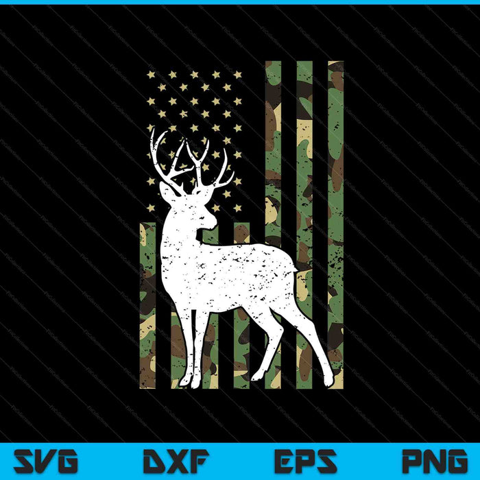 Whitetail Buck Deer Hunting American Camouflage Usa Flag SVG PNG Digital Printable Files