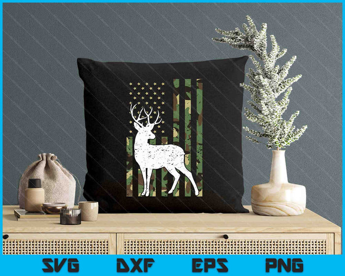 Whitetail Buck Deer Hunting American Camouflage Usa Flag SVG PNG Digital Printable Files