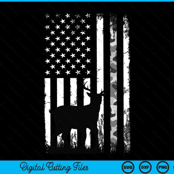 Whitetail herten jacht Buck Camo Amerikaanse vlag SVG PNG digitale snijbestanden