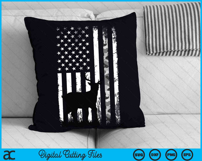Whitetail Deer Hunting Buck Camo American Flag SVG PNG Digital Cutting Files