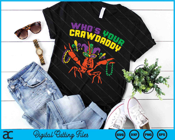 ¿Quién es tu Crawdaddy Crawfish Jester Beads SVG PNG Archivos de corte digital