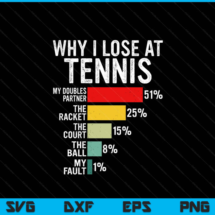 Why I lose at tennis humor tennis player lover quote SVG cut file