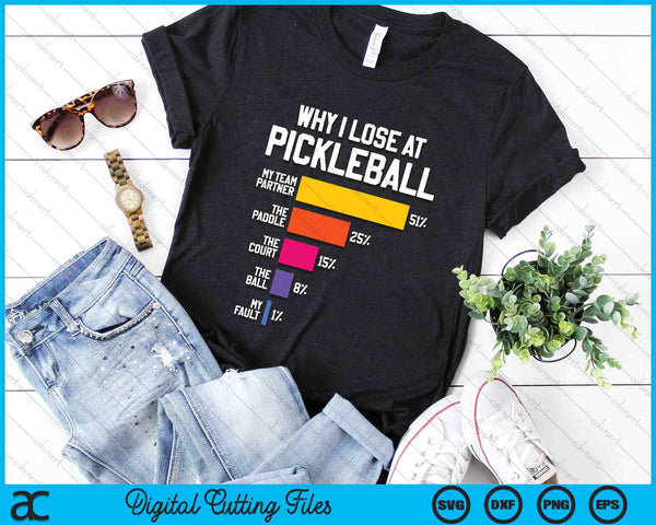 Waarom ik grappige Pickleball Humor SVG PNG digitale snijbestanden verlies