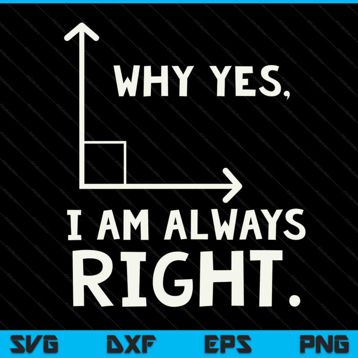 Why yes I am always right geometry pun SVG cut file