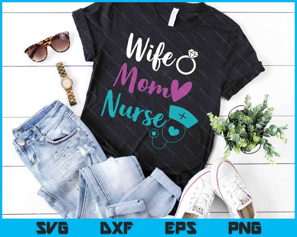 Vrouw moeder verpleegkundige Womens RN LPN Moederdag cadeau voor verpleegkundigen SVG PNG digitale snijbestanden