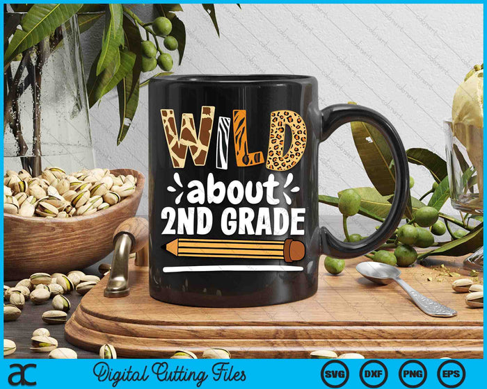 Wild About 2nd Grade School Grade Teacher SVG PNG Digital Printable Files