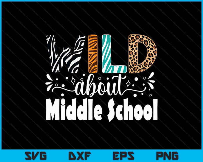 Wild About Middle School First Day Of School Teacher Student SVG PNG Digital Printable Files