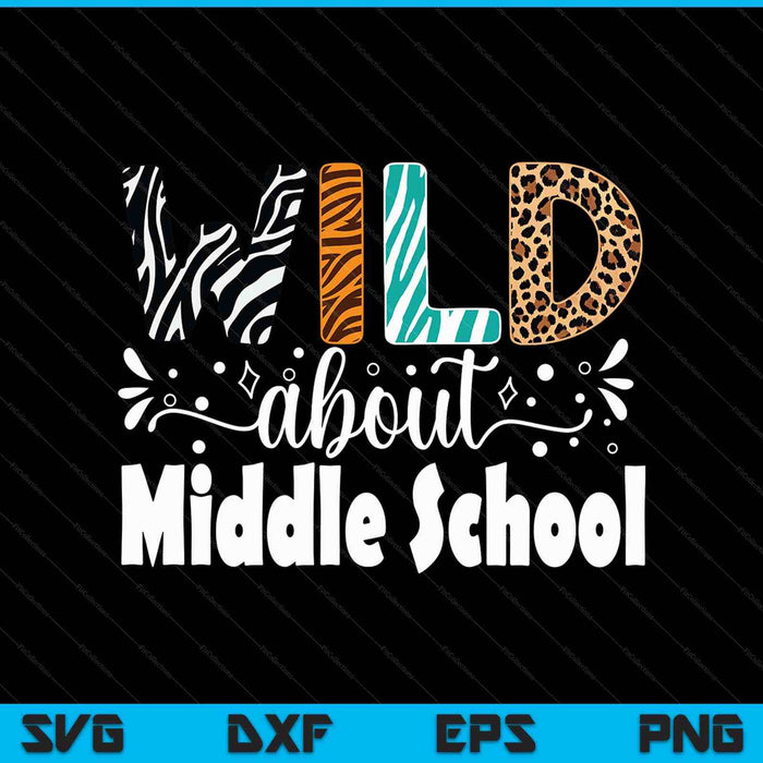 Wild about middle school first day of school teacher student SVG cut file
