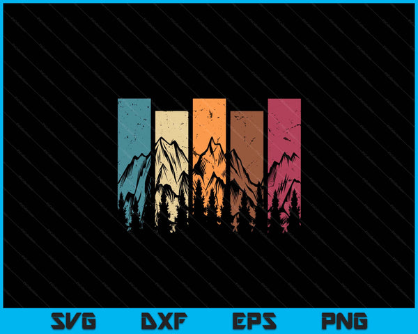 Wildlife forest nature trees retro outdoors mountains hiking SVG cut file