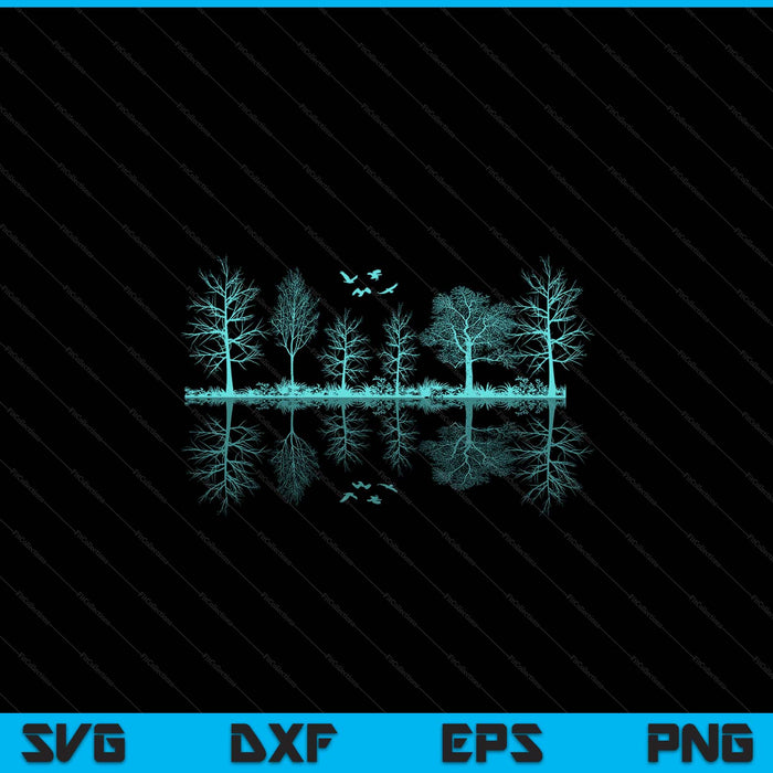 Wildlife Nature Forest Trees Reflection Outdoor Forest SVG PNG Digital Cutting File