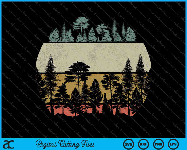Wildlife Trees Outdoors Nature Retro Forest Sleeveless SVG PNG Cutting Printable Files
