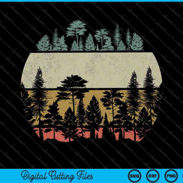 Wildlife Trees Outdoors Nature Retro Forest Sleeveless SVG PNG Cutting Printable Files