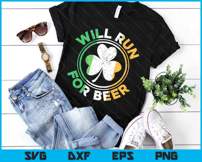 Will Run For Beer St. Patricks Day SVG PNG Digital Printable Files