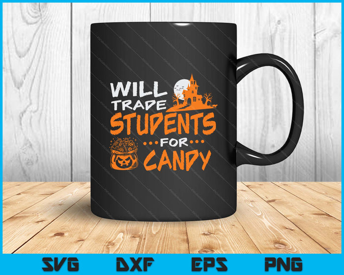 Will Trade Students For Candy Halloween Costume Teacher SVG PNG Digital Printable Files