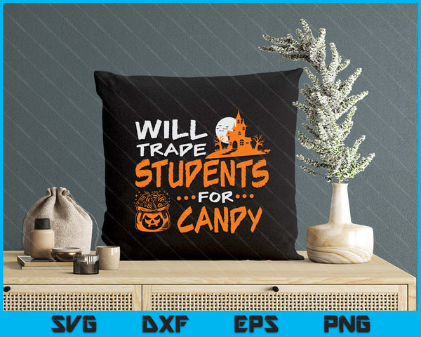 Will Trade Students For Candy Halloween Costume Teacher SVG PNG Digital Printable Files