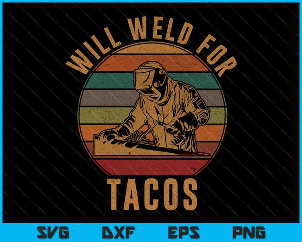 Soldará para Tacos Soldador Traje de Soldadura SVG PNG Archivo de Corte Digital