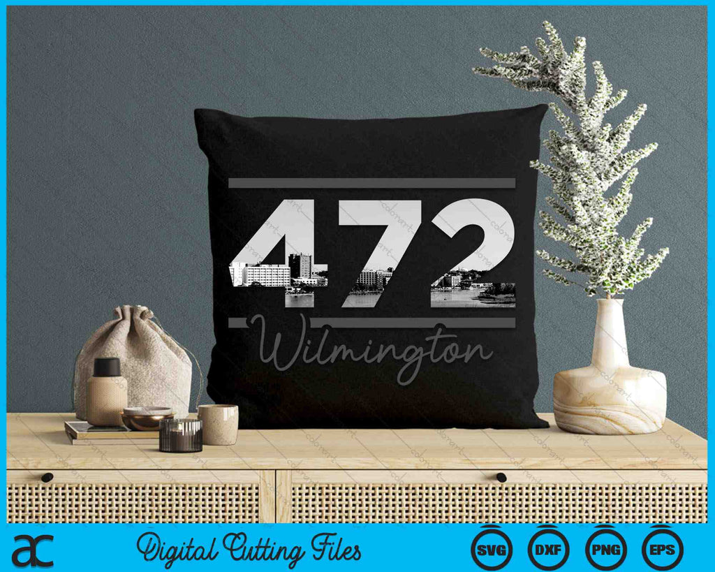 Wilmington 472 Area Code Skyline North Carolina Vintage SVG PNG Files ...