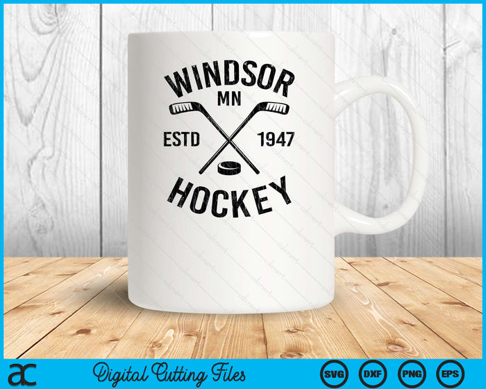 Windsor Minnesota Ice Hockey Sticks Vintage Gift SVG PNG Digital Cutting Files