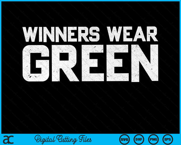 Los ganadores usan verde equipo espíritu juego competencia color SVG PNG archivos de corte digital