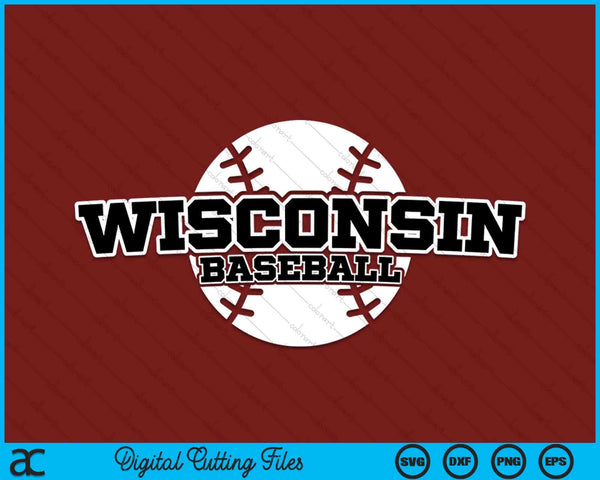 Wisconsin Baseball Block Font SVG PNG Digital Cutting Files