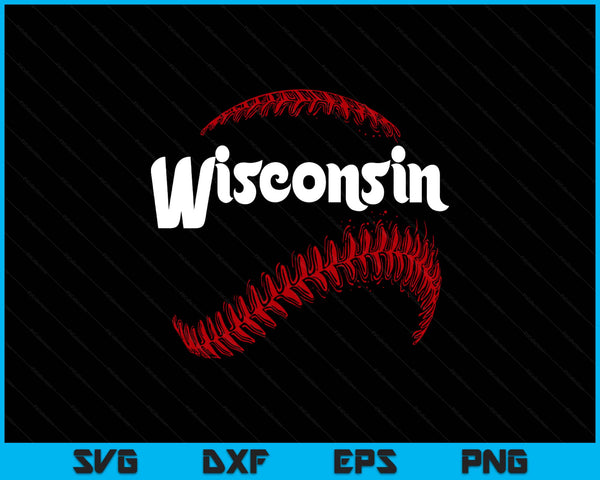 Wisconsin Baseball Lovers Vintage Baseball Lovers Fans SVG PNG Digital Printable Files
