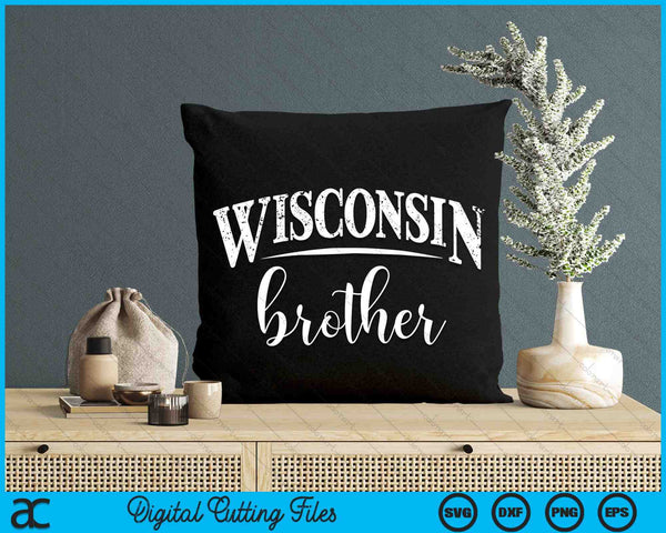 Wisconsin Brother In Stylish Art SVG PNG Digital Cutting Files