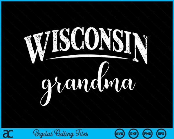 Wisconsin oma In stijlvolle kunst SVG PNG digitale snijbestanden
