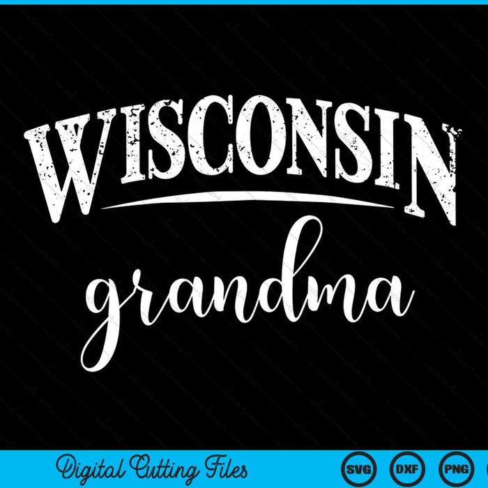 Wisconsin oma In stijlvolle kunst SVG PNG digitale snijbestanden
