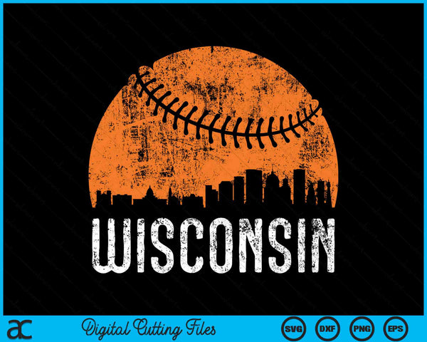 Wisconsin Skyline Wisconsin Baseball SVG PNG Printable Cutting Files