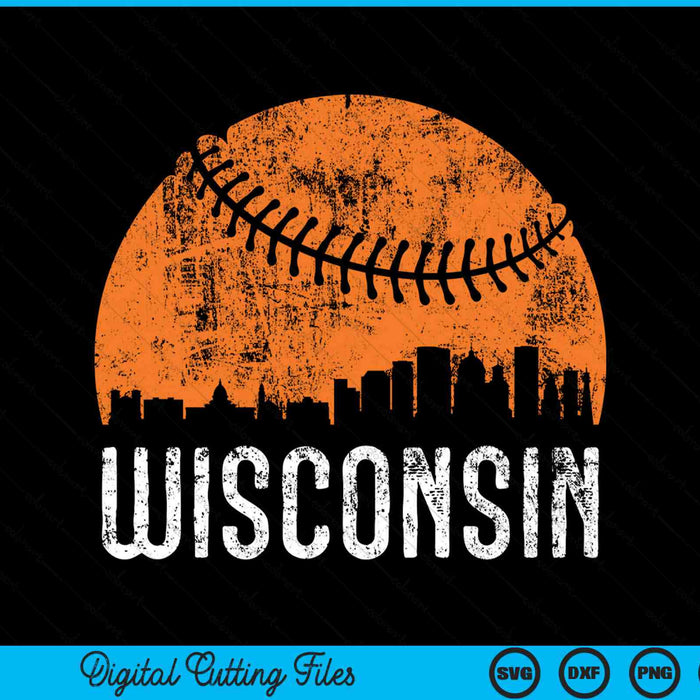 Wisconsin Skyline Wisconsin Baseball SVG PNG Printable Cutting Files