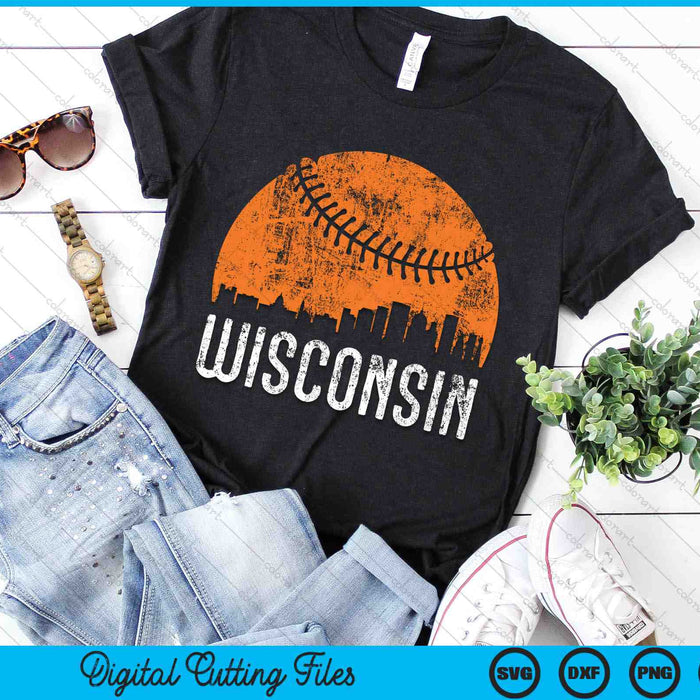 Wisconsin Skyline Wisconsin Baseball SVG PNG Printable Cutting Files